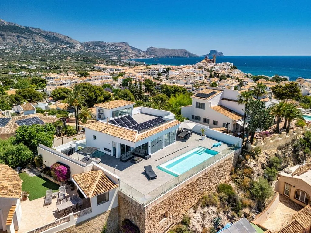 Vue aérienne - Contemporary Chalet with Pool in Altea Pueblo