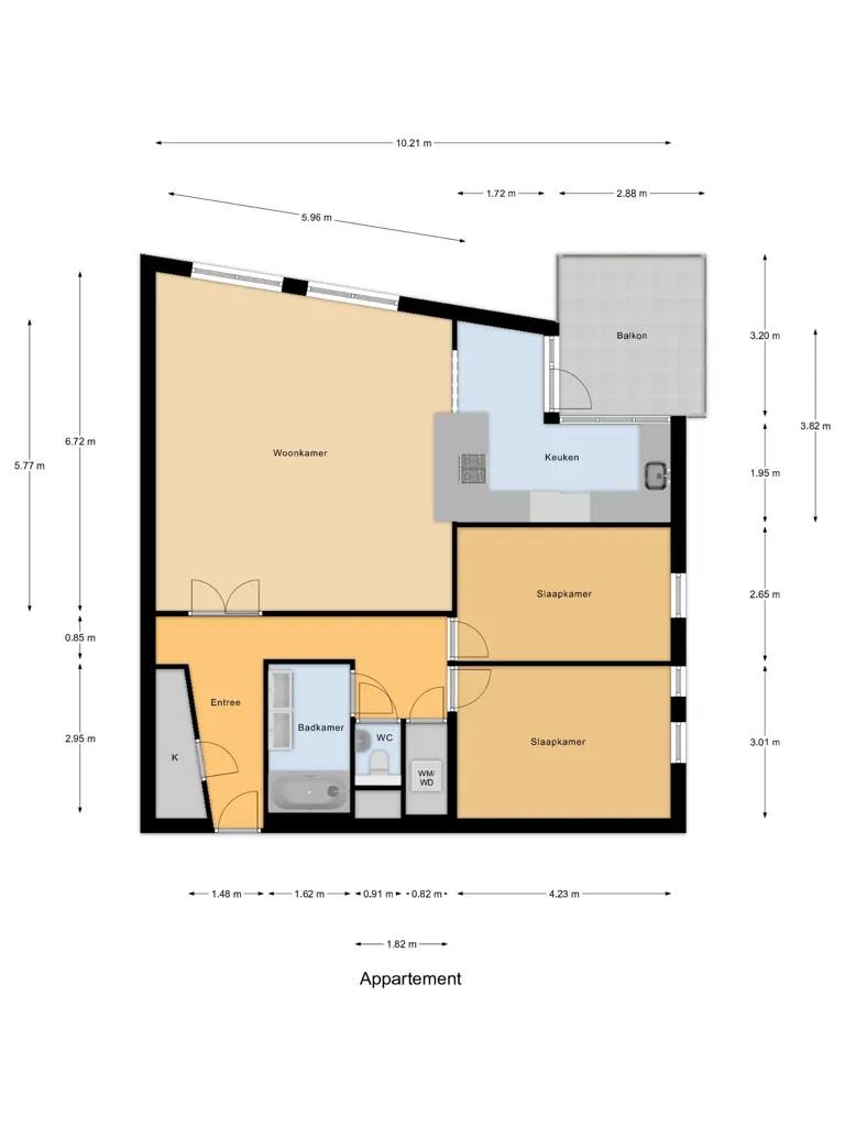 Planimetria - Modernised 3-Bedroom Apartment with Balcony in Westerpark
