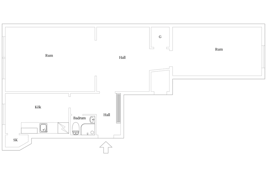 Floor Plan - Charming 1930s Flat with Garden in Värnhem