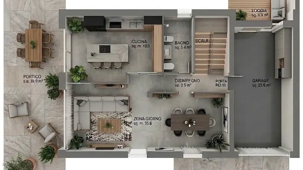 Plaan - Detached Villa with Garden in Mirano