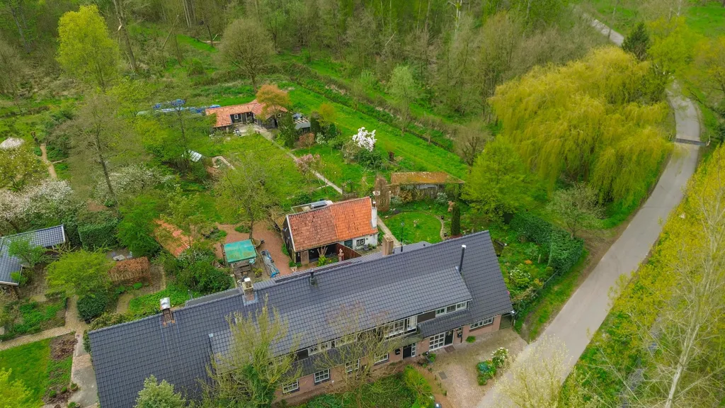 Aerial - Country House with Forest View in Deurne