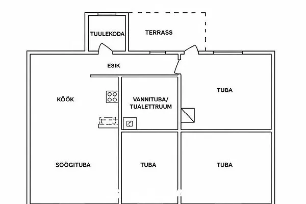 Floor Plan - Traditional Cottage with Garden in Valga
