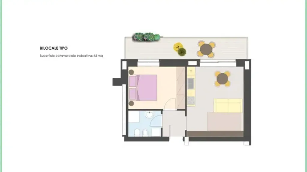 Plaan - Bilocale with Balcony in Lambrate, Milan