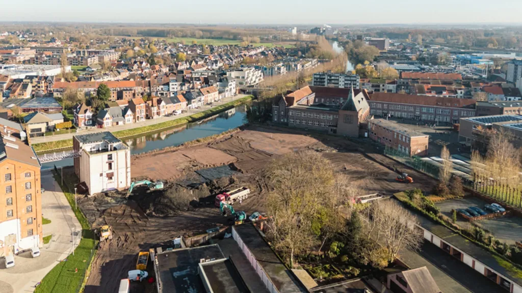 Vue aérienne - Appartement avec Terrasse à Deinze