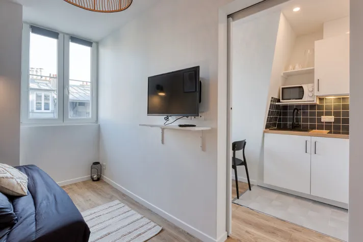 Séjour - Studio Meublé Lumineux au 15ème Arrondissement de Paris