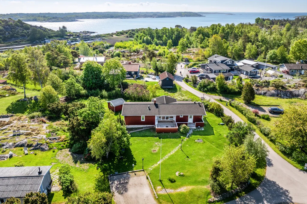 Vue aérienne - Havsnära Enplansvilla in Onsala