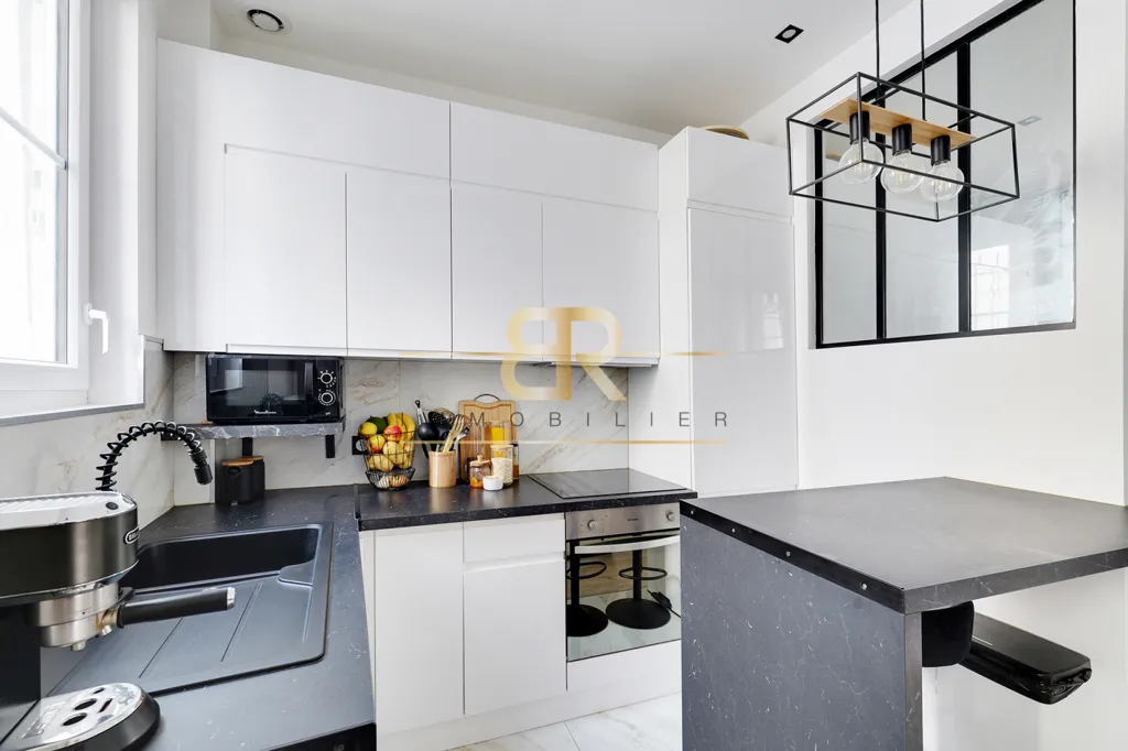 Cuisine - T3 Rénové avec Hauteur sous Plafond à Colombes