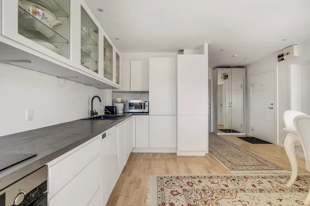Köök - Condo with French Balcony in Hillerød