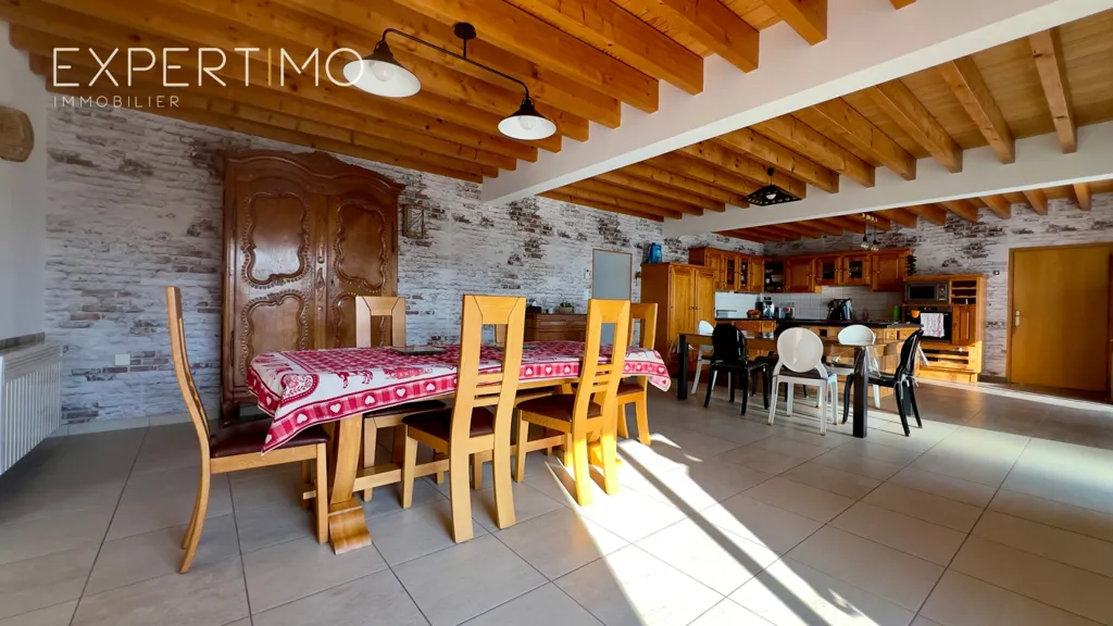 Dining Room - Renovated Longère with Pool in Betton