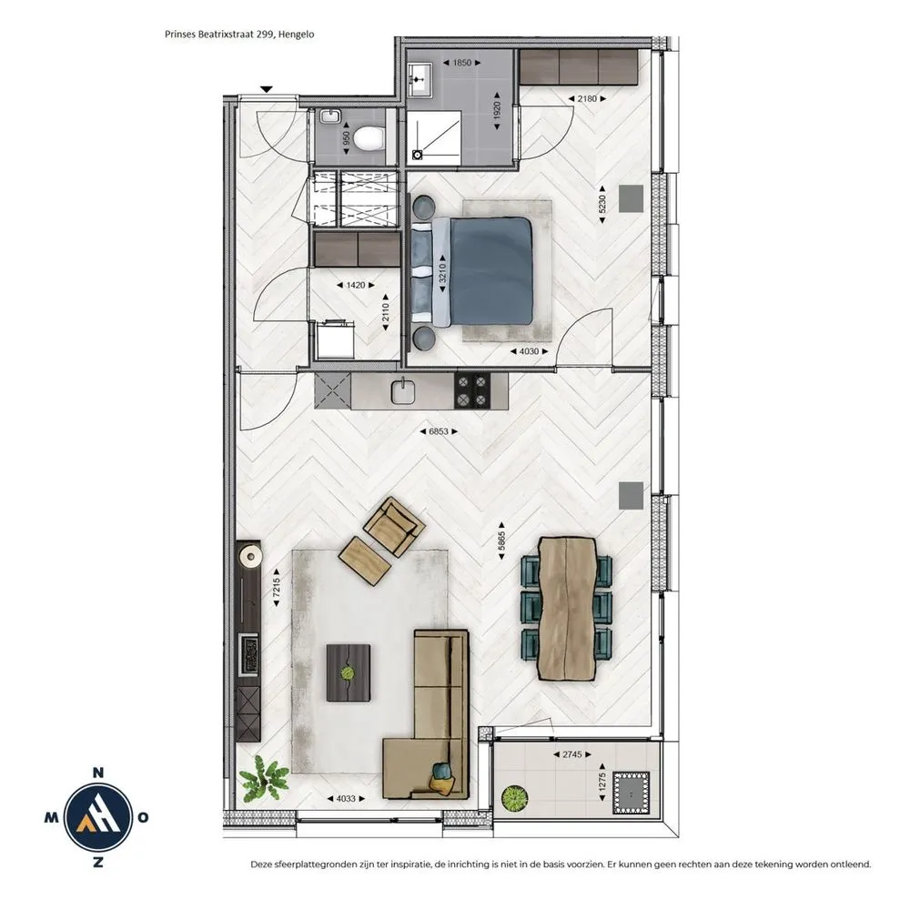 Floor Plan - Modern Apartment in Hengelo Centre