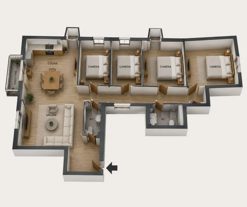 Plaan - Luxury Flat with Balcony in Rome's Trieste