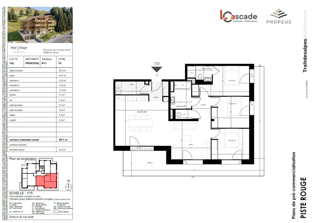 Plaan - Apartment with Double Garage in La Clusaz