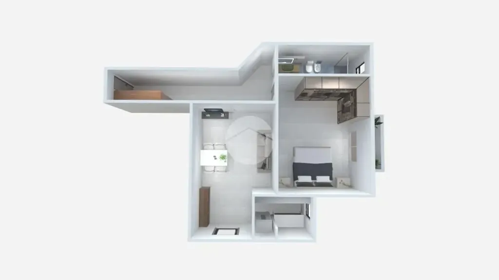 Plan - 2-Bedroom Flat with Balcony in Milan