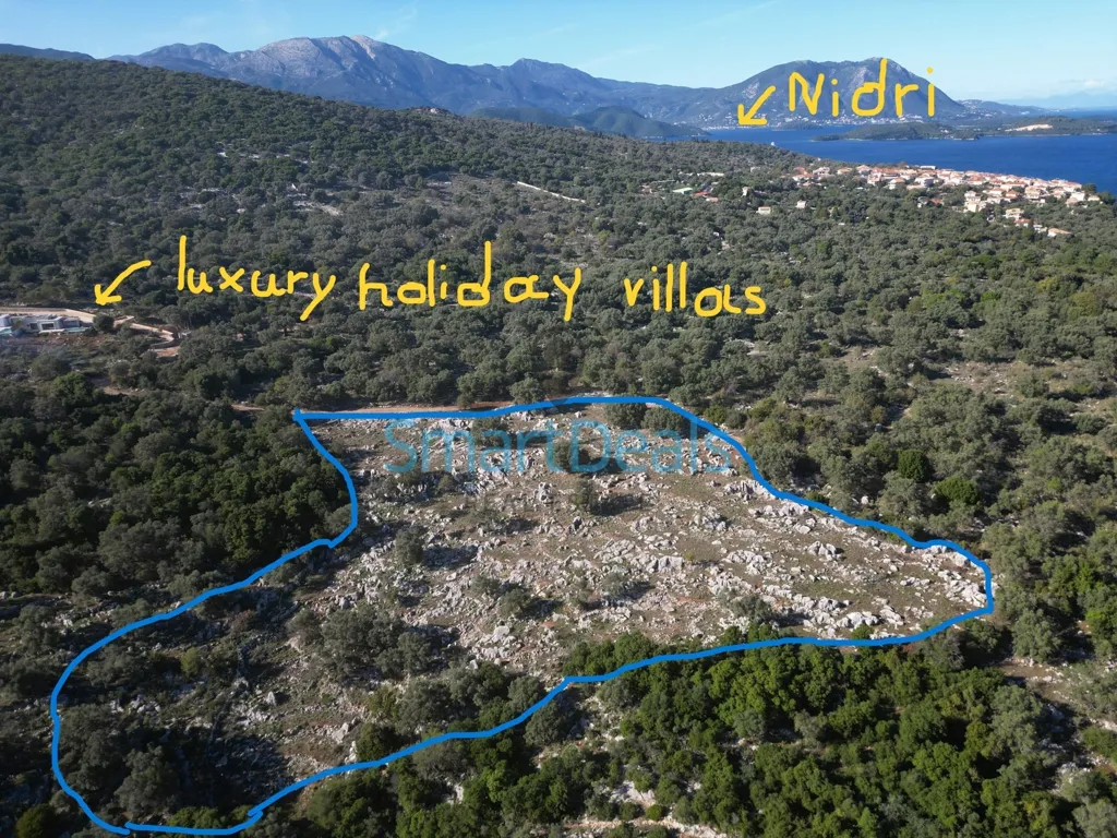Vue aérienne - Plot with Panoramic Views in Meganisi, Ionian
