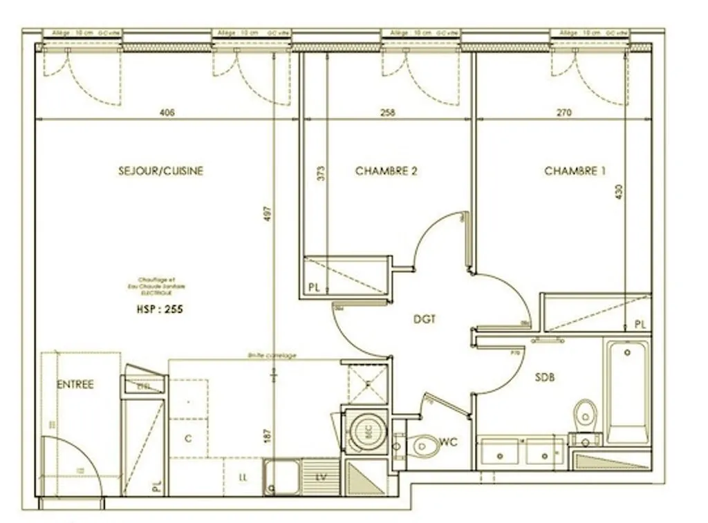 Plan - Appartement 2 Chambres avec Parking à Saint-Cloud