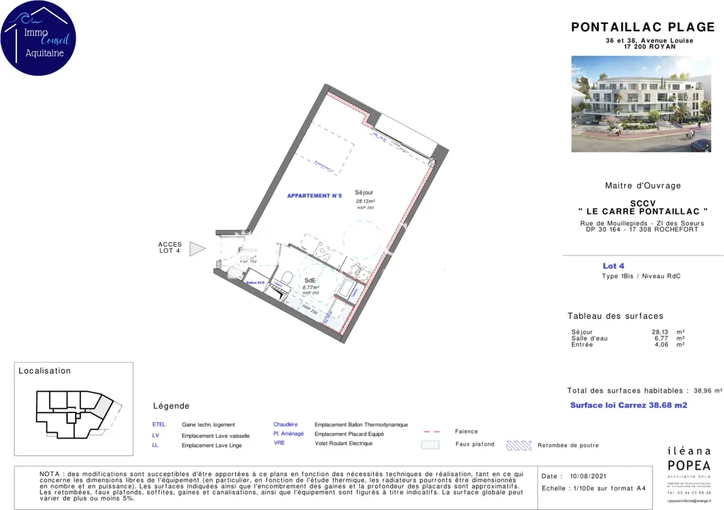 Plan - Appartement T1 avec Parking à Royan Pontaillac