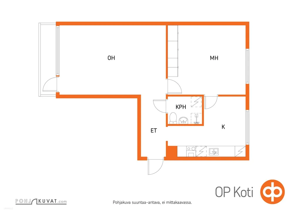 Plan - Modernised Apartment with Balcony in Kaukovainio