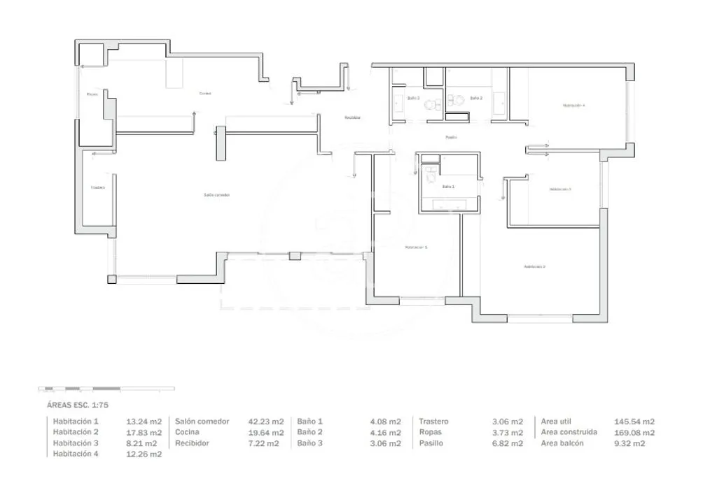 Plan - Luxury Flat with Terrace in Tres Torres, Barcelona