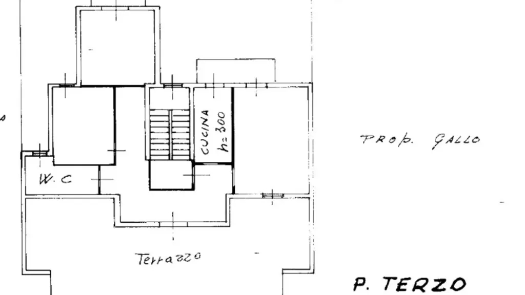 Plan - Trilocale with Terrace in Pavia