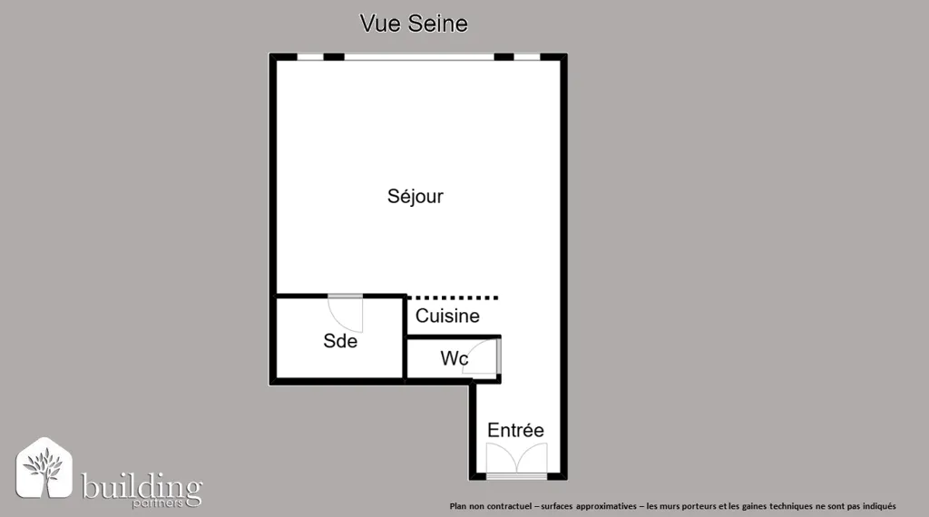 Planimetria - Studio with Seine View in Neuilly-sur-Seine