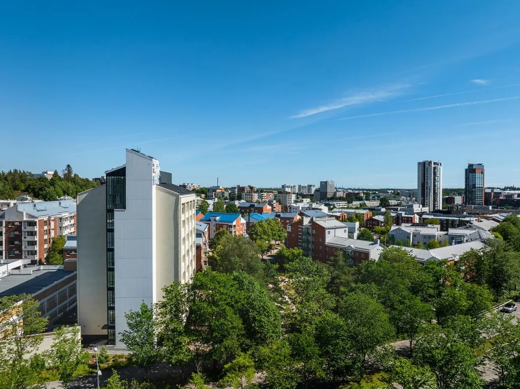 Õhuvaade - Modern Studio with Garden View in Leppävaara