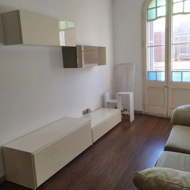 Living Room - Furnished Flat with Balcony in El Clot