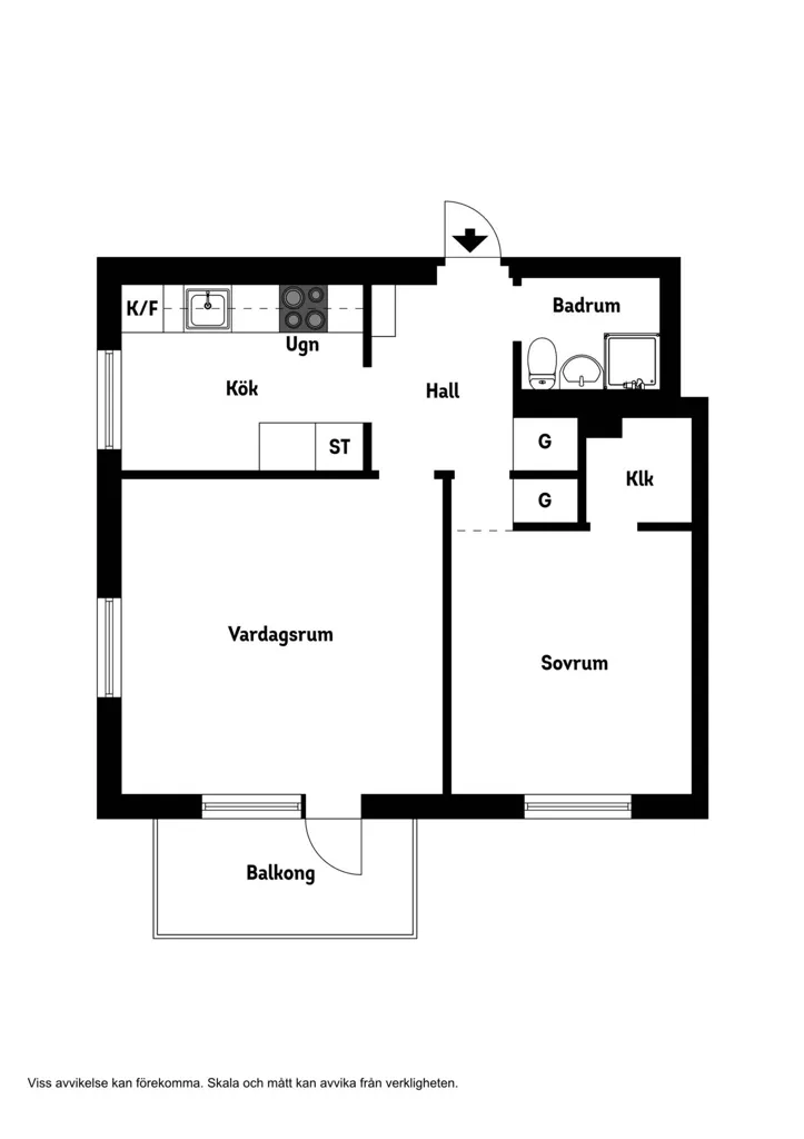 Planimetria - Modern Two-Bedroom Flat with South-Facing Balcony