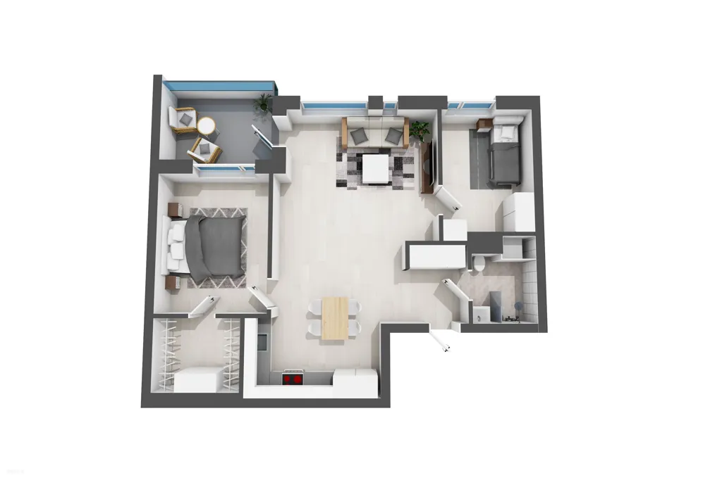 Plan - Triangular Apartment with Balcony in Järvenpää