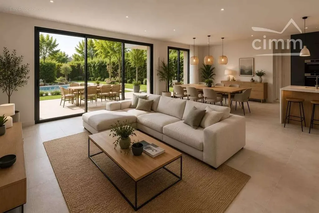 Soggiorno - Contemporary Villa Plot with Pool near Lyon