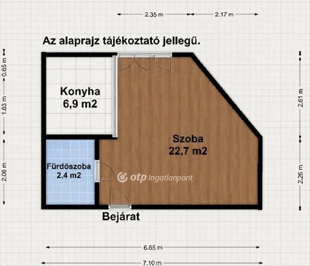 Planimetria - Studio Flat with Terrace in Marcalváros, Győr
