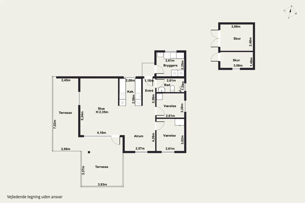 Floor Plan - 1975 Summerhouse with Garden in Slagelse