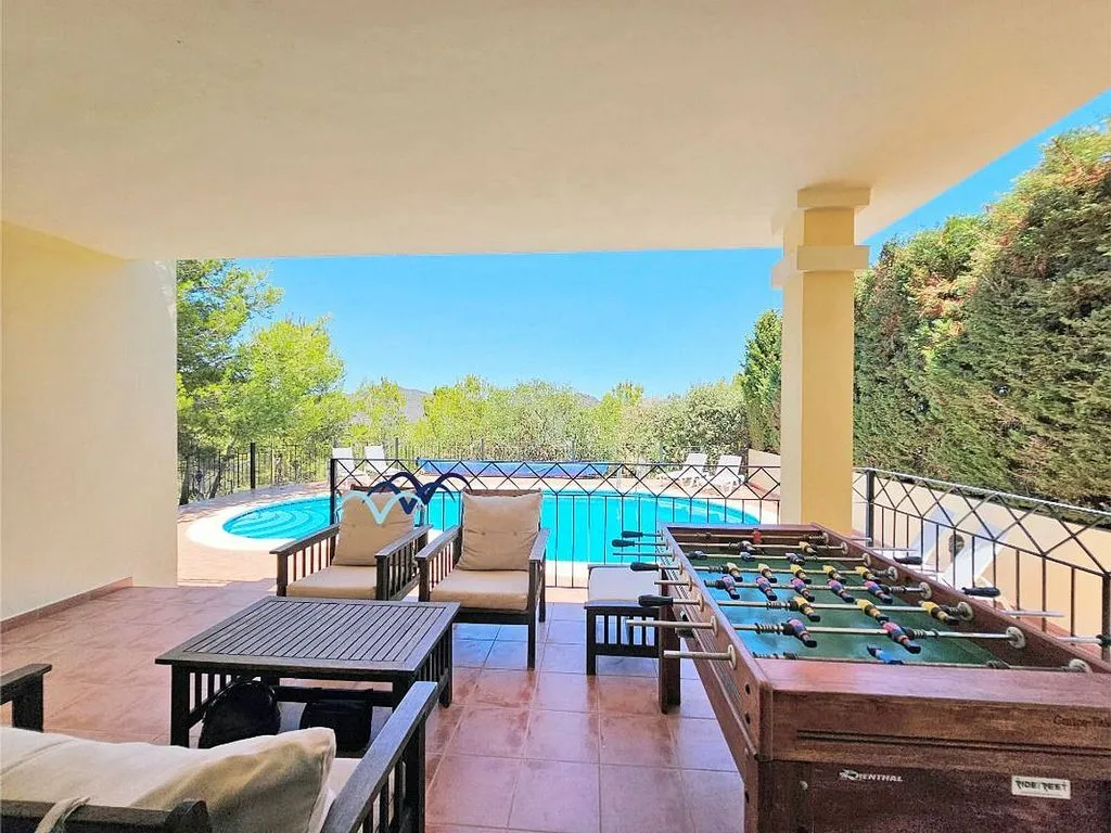 Terrace - Chalet with Pool and Sea View in Golf Area