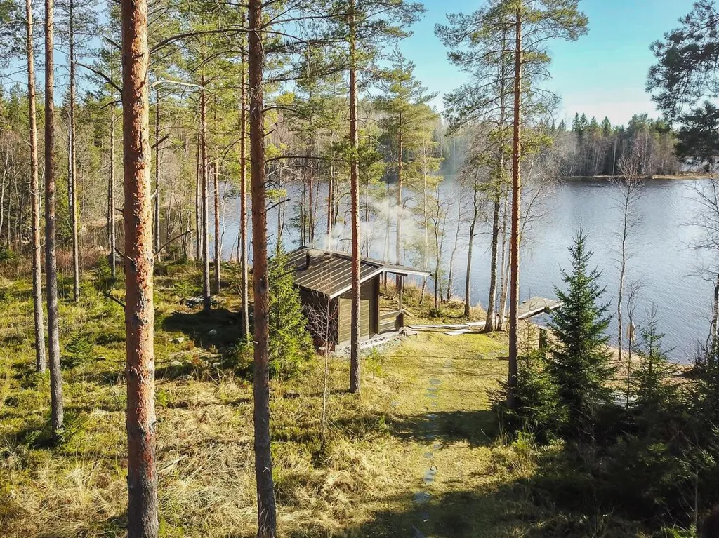 Vue aérienne - 2012 Pine House with Lakefront in Finland
