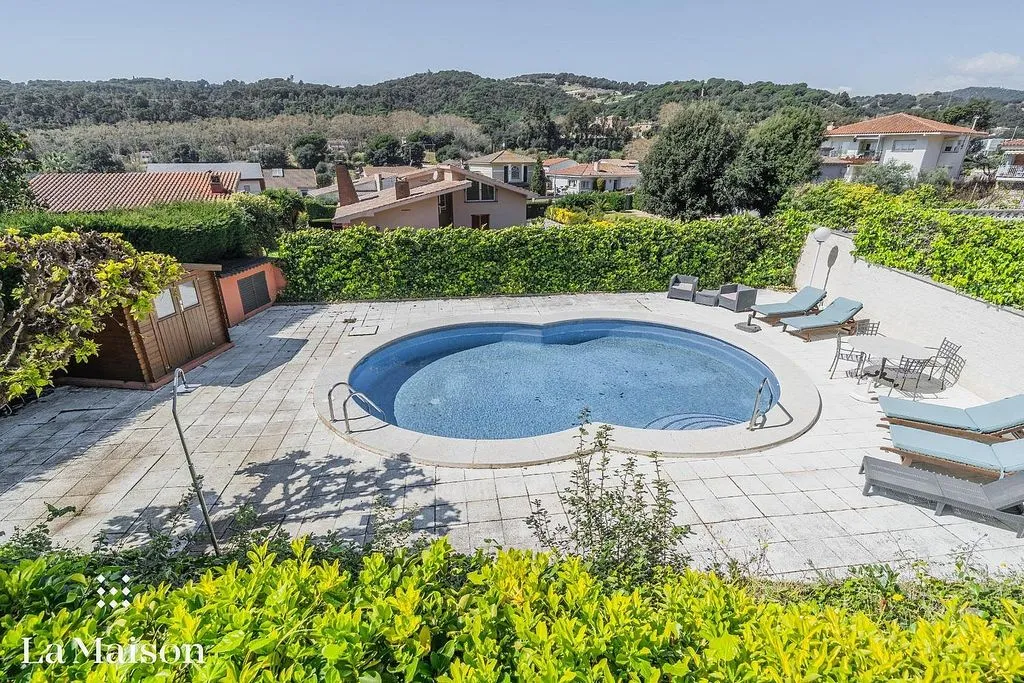 Aerial - Luxury House with Pool in Arenys de Munt