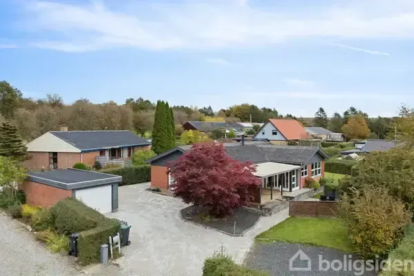 Aerial - 1978 Villa with Rødstens Facade in Thorsø