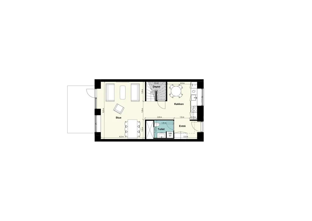 Plaan - Five-Room Apartment in Taastrup