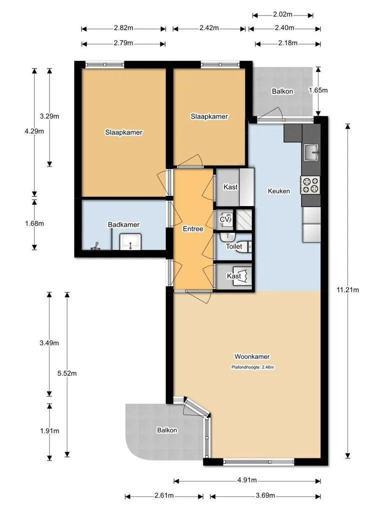 3-toaline korter asukohas Rotterdam