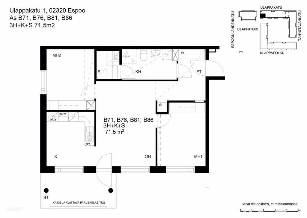 Plan - Sauna-Enabled Apartment in Espoonlahti