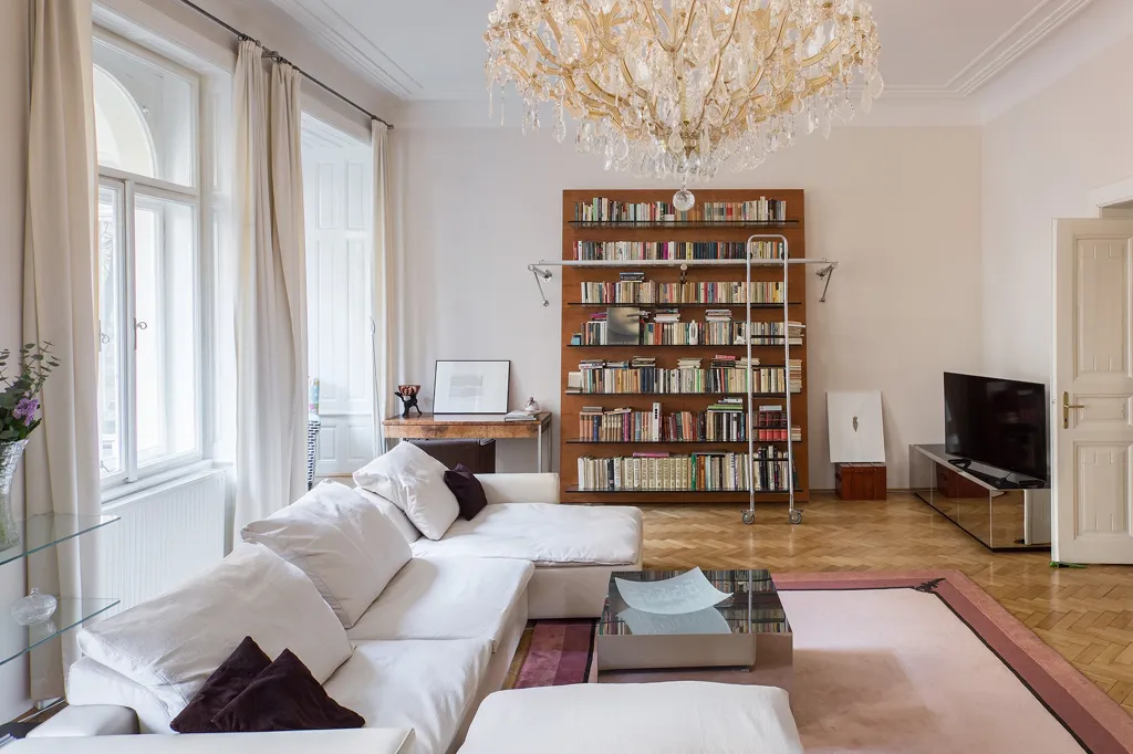 Living Room - Fully Furnished Flat with Balcony in Prague