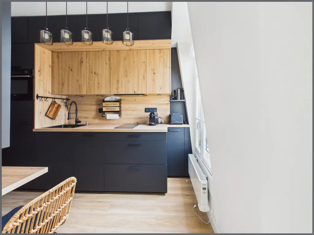 Cucina - Studio with Ascender in Paris 17th
