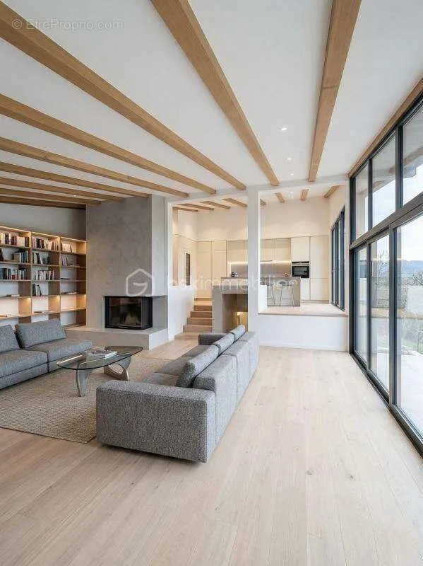 Séjour - Villa d'Architecte avec Vue Dominante en Gascogne
