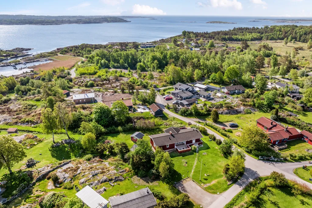 Vue aérienne - Havsnära Enplansvilla in Onsala