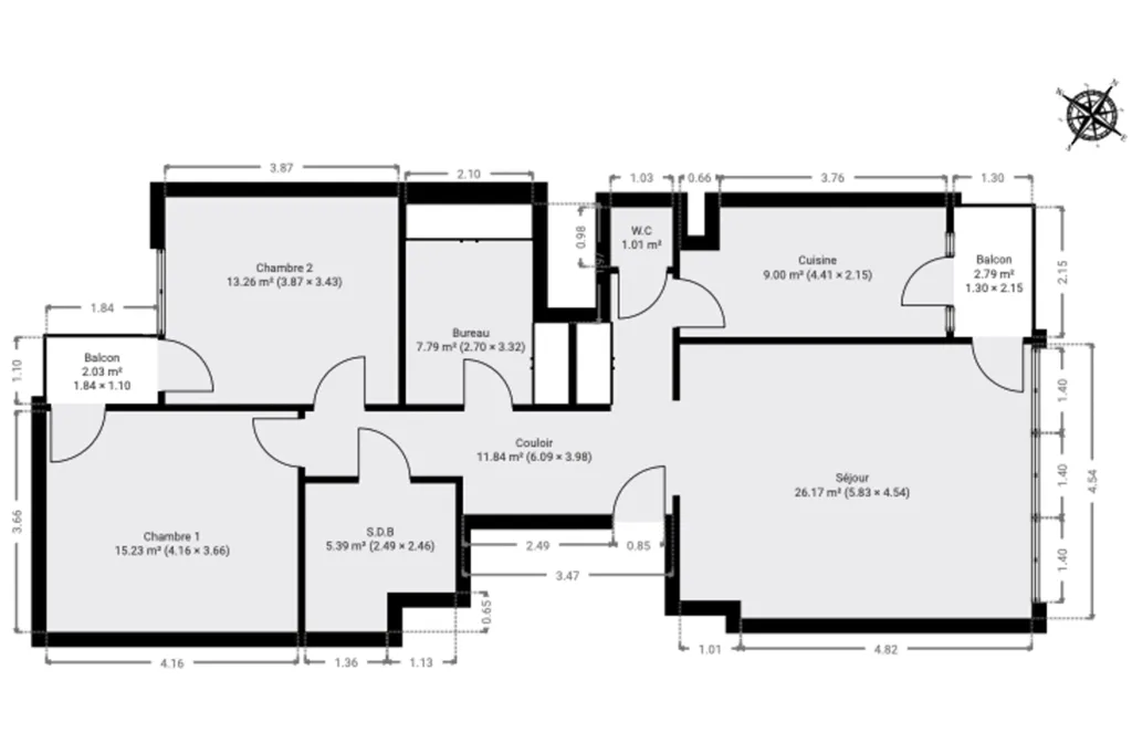 Floor Plan - Apartment with Terrace near Place du Châtelain, Ixelles