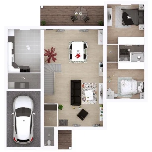 Plan - Maison Contemporaine à Construire à Cenon