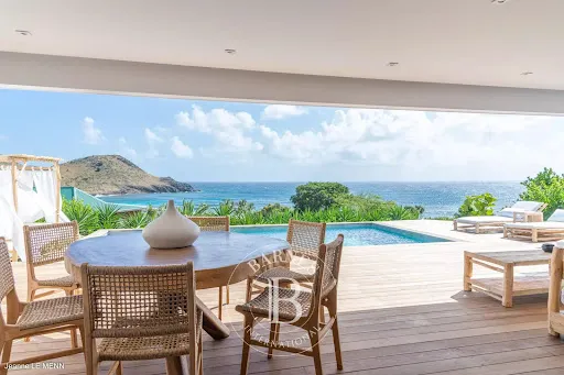 Terrasse - Villa de luxe avec vue mer à Saint-Barthélemy
