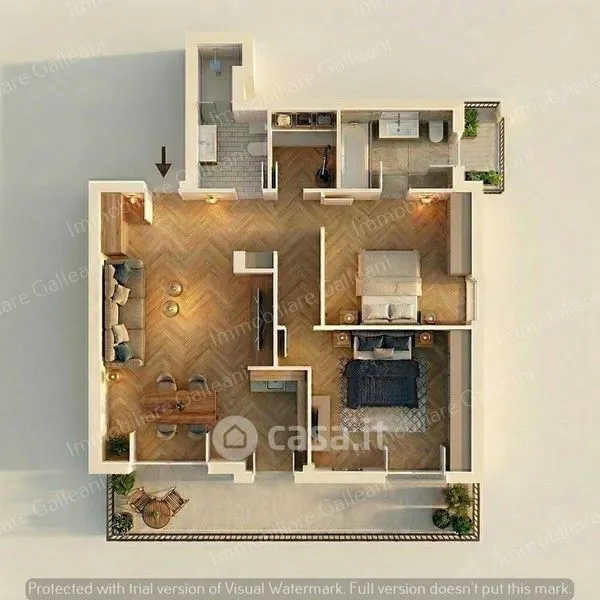 Plan - Apartment with Sea View Balcony in Alassio