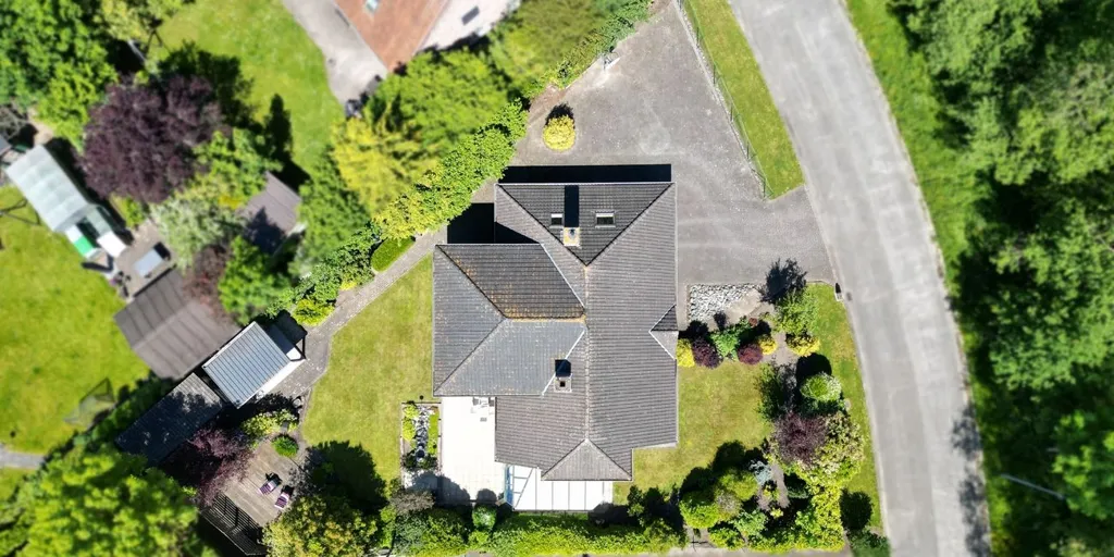 Vue aérienne - Villa Rénovée avec Jardin à Merelbeke