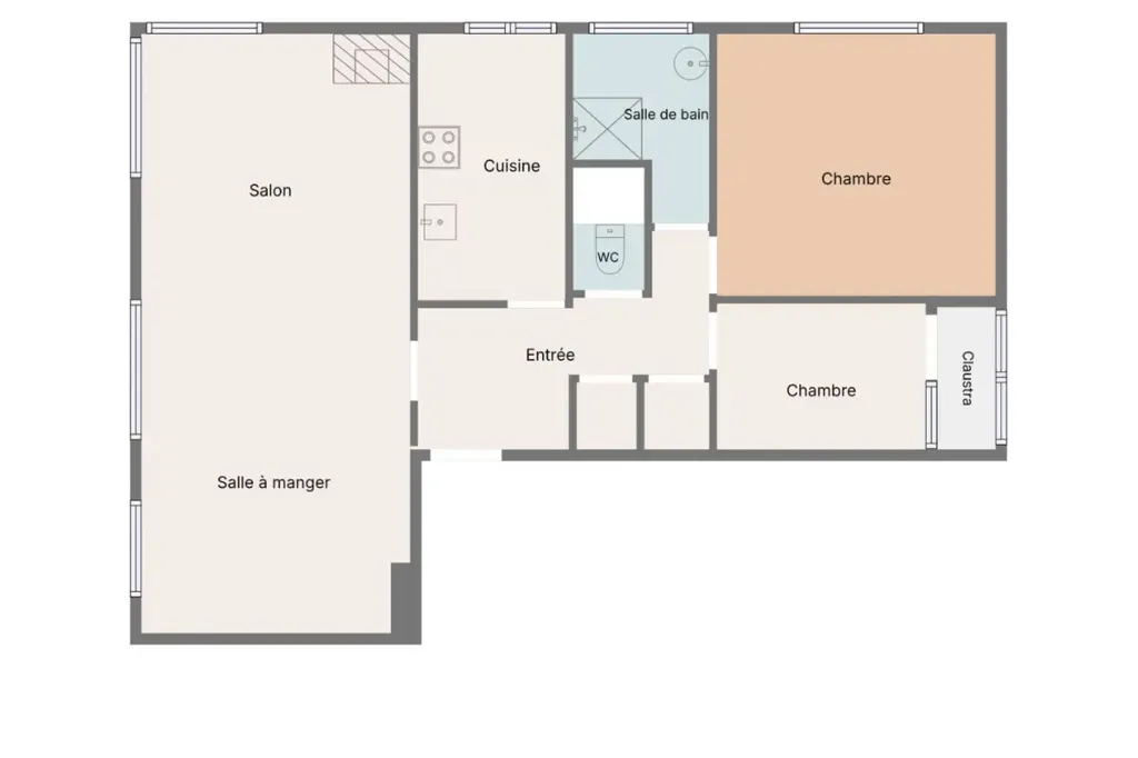 Planimetria - 2-Bedroom Apartment near NATO in Evere