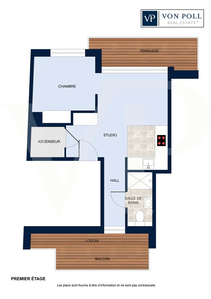 Plan - Studio Neuf avec Balcons à Luxembourg-Limpertsberg