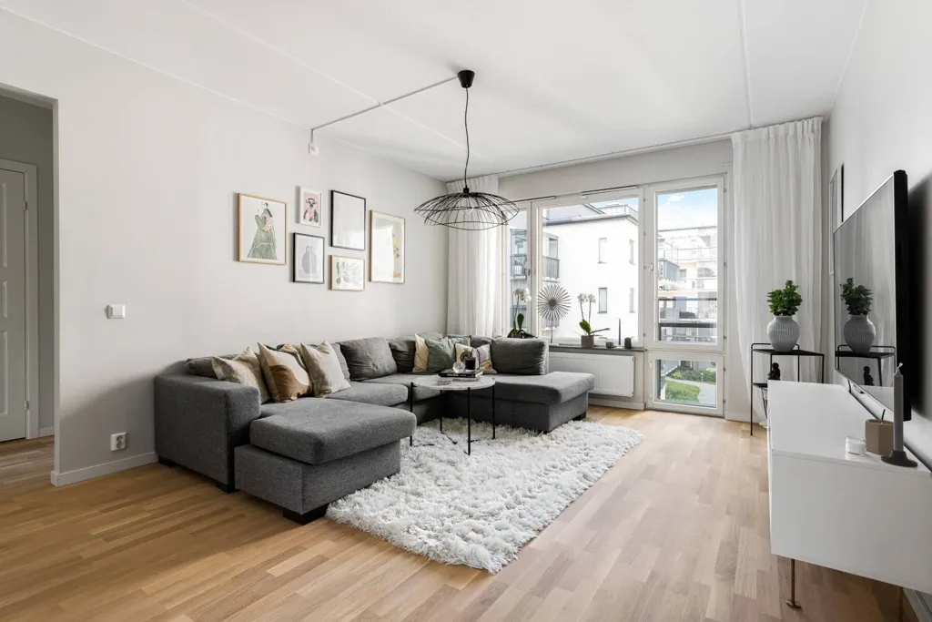 Soggiorno - Apartment with South-Facing Balcony in Barkarby